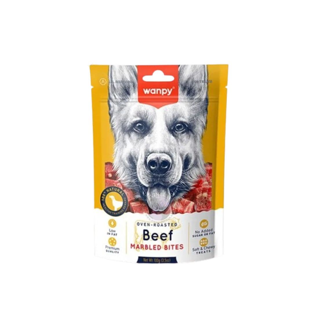 Wanpy Oven Roasted Beef Marbled Bites 100g Pack