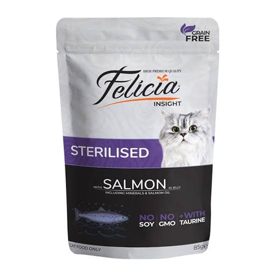 Felicia Adult Sterlised Salmon In Jelly 85g Pack
