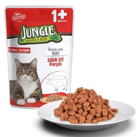 Jungle Adult Chunks with Beef 100g Pack