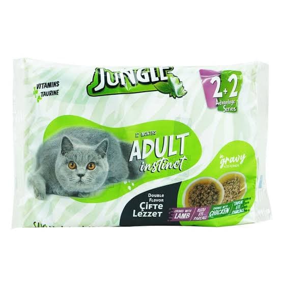 Jungle Adult Lamb & Chicken In Gravy 4×100g Pack