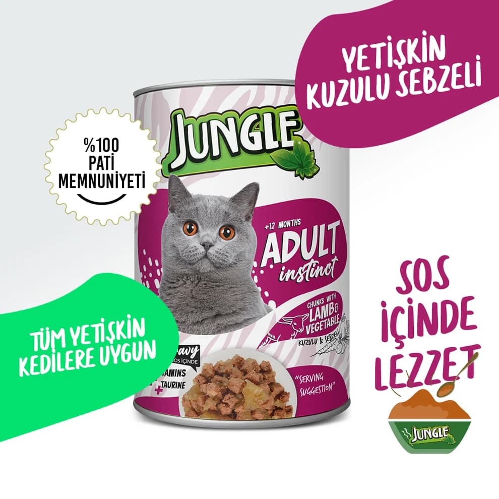 Jungle Adult Lamb & Vegetable In Gravy 400g Can