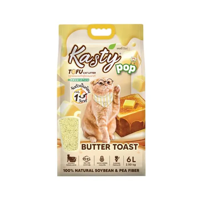Kasty Pop Tofu Cat Litter Butter Toast Scent Flavor 6L