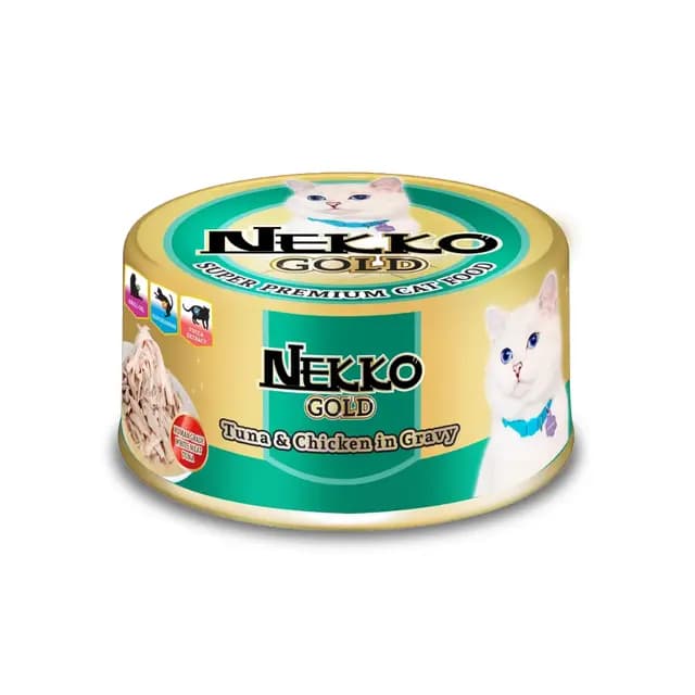 Nekko GOLD Adult Tuna & Chicken In Gravy 85g Can