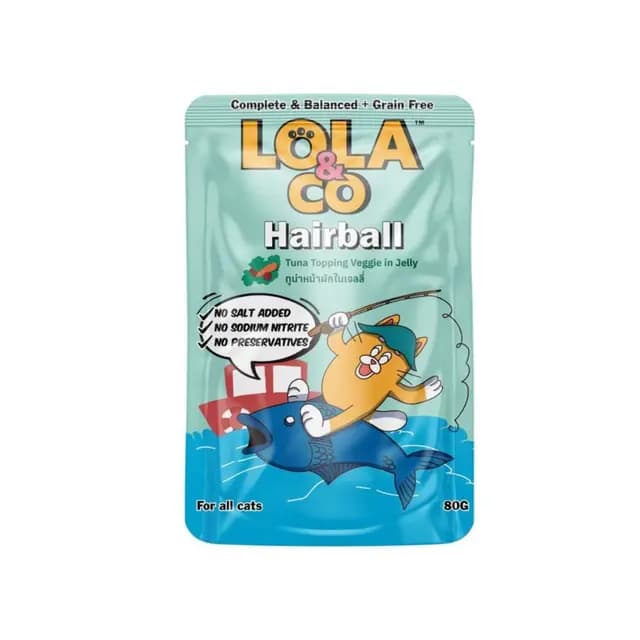 Lola & Co Tuna Topping Veggie in Jelly ( Hairball ) 80g Pack