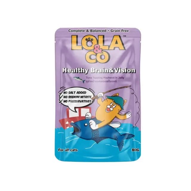 Lola & Co Tuna Topp[ing Mackekel in Jelly ( Healthy Brain & Vision ) 80g Pack