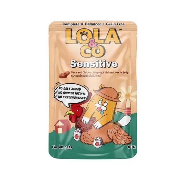 Lola & Co Tuna & Chicken Topping Chicken Liver in Jelly ( Sensitive ) 80g Pack