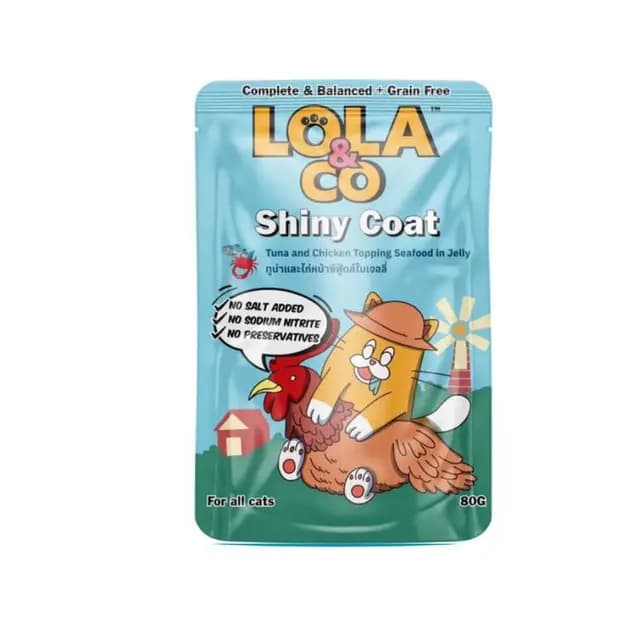 Lola & Co Tuna & Chicken Topping Seafood in Jelly ( Shiny Coat ) 80g Pack