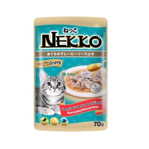 Nekko Adult Tuna Topping Shirasu In Gravy 70g Pkt ( NP 14 )