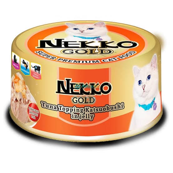 Nekko GOLD Adult Tuna Topping Katsuobushi In Jelly 85g Can