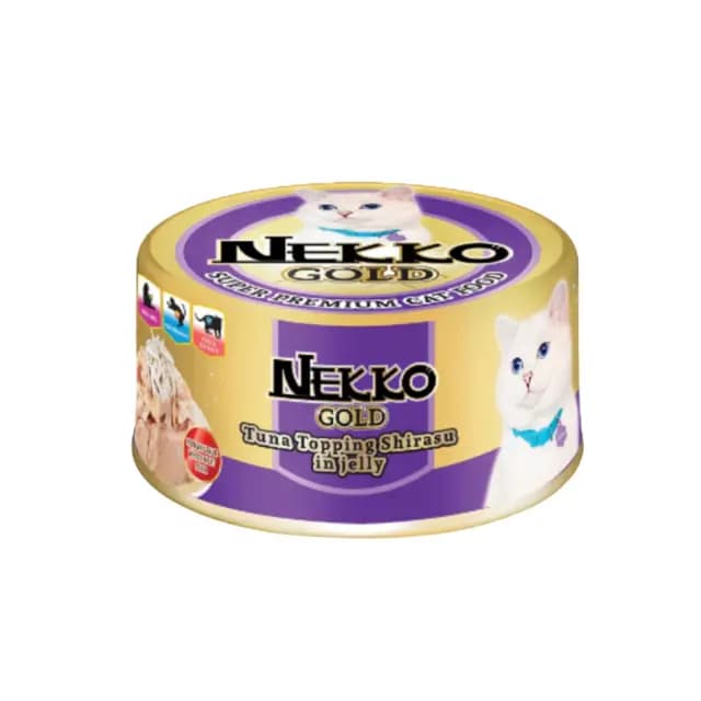 Nekko GOLD Adult Tuna Topping Shirasu In Jelly 85g Can