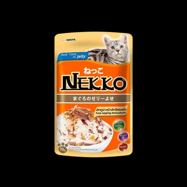 Nekko Adult Tuna Topping Katsuobushi In Gravy 70g Pkt ( NP 15 )
